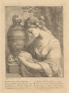 Eine Frau weint neben einer Urne von Angelica Kauffmann