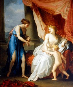 Euphrosyne, von Amor verwundet, beklagt sich bei Venus von Angelica Kauffmann
