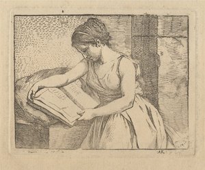 Frau beim Lesen von Angelica Kauffmann