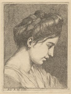 Kopf einer jungen Frau im Profil von Angelica Kauffmann