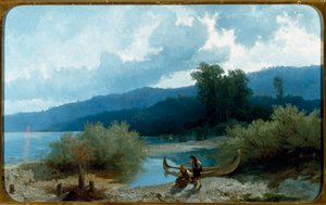 Landschaft des Sees (Seelandschaft) Gemälde von Angelo Beccaria (1820-1897) 1862