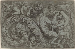 Dekoratives Panel mit mythologischen Figuren
