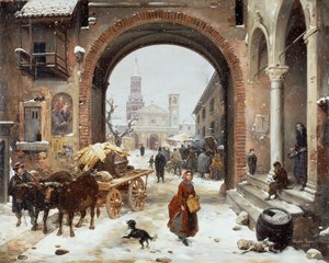 Wintermarkt vor der Abtei von Clairvaux