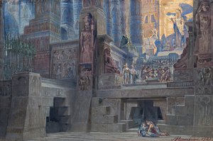 Bühnenbild für die Oper Aida von Giuseppe Verdi, 1923