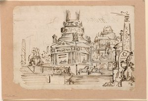 Bühnenbild, Sockel des Denkmals von Angelo Toselli
