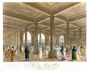 Arkade des Palais Royal, graviert von Coquerel von Angelo after Garbizza