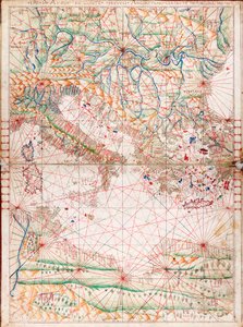 Karte des zentralen Mittelmeers von Angelo de Conte Freducci