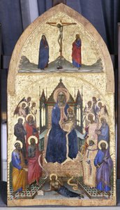Thronende Madonna mit Kind, Engeln und Heiligen