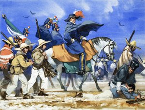 Santa Anna führte seine schlecht ausgerüstete, schlecht gekleidete Armee auf einen mörderischen Marsch über die gefrorenen Ebenen von Coahuila