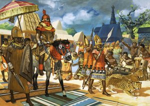 Der Oba oder König von Benin, Westafrika, um 1550 von Angus McBride