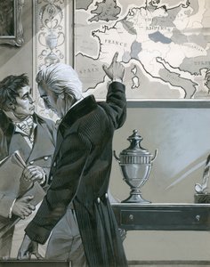 William Pitt zeigt auf die Karte von Frankreich von Angus McBride