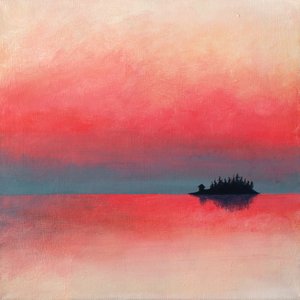 Gelassener Insel-Sonnenuntergang