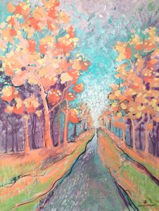Lebendiger Herbstweg