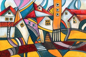 Lebendige geometrische Stadt