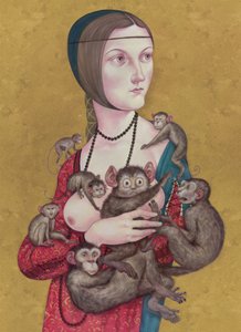 Frau mit Affen, 2016 von Anita Kunz