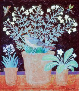 3 Töpfe und ein Vogel von Anna Pugh