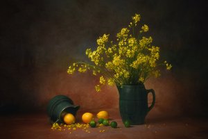 Gelbe Blumen und Zitronen von Anna Wan
