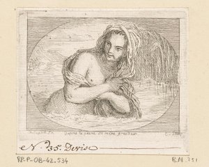 Frau badet in einem Fluss von Anne Claude Philippe Caylus