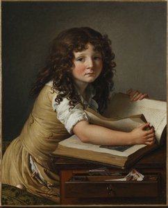 Benoît Agnès Trioson mit einem Buch von Anne Louis Girodet de Roucy Trioson