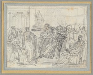 Szene aus dem letzten Akt von Corneille von Anne Louis Girodet de Roucy Trioson