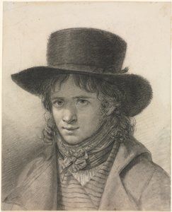 Selbstporträt mit Hut, ca. 1790 von Anne Louis Girodet de Roucy Trioson