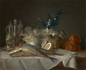Stillleben mit Makrele von Anne Vallayer-Coster