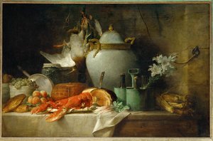 Vase, Hummer, Früchte und Wild - Stillleben mit Vase, Hummer, Früchten und Wild ...