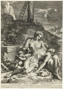 Pieta, graviert von Pieter de Bailliu
