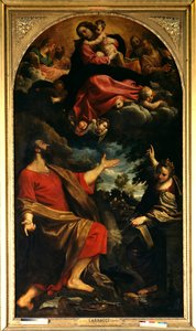 Erscheinung der Jungfrau Maria vor St. Lukas und St. Katharina von Alexandria