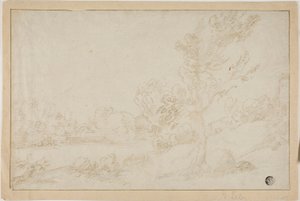 Landschaft mit Flussufer