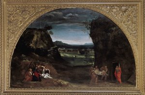 Landschaft mit Kreuzabnahme