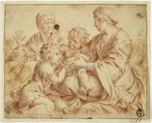 Madonna mit Kind und den Heiligen Elisabeth und Johannes dem Täufer von Annibale Carracci