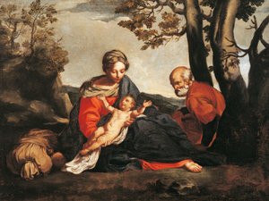Ruhe auf der Flucht nach Ägypten von Annibale Carracci