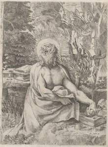 Heiliger Hieronymus in der Wildnis, ca. 1591 von Annibale Carracci
