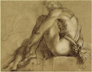 Sitzender Akt von Annibale Carracci