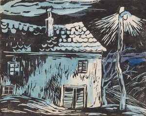 Haus bei Nacht von Anny Dollschein