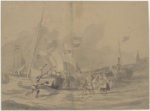 Ankunft von Prinz Wilhelm Friedrich am Strand von Scheveningen, 30. November 1813