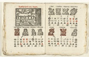 Seiten mit der Vorhersage für den Monat April, 1712 von Anonymous