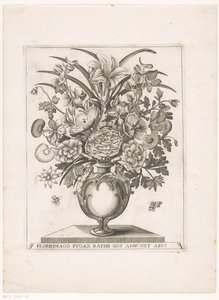 Blumen in Vase mit Halffiguren von Anonymous