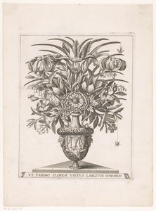 Blumen in einer Vase mit Löwenköpfen von Anonymous