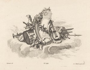 Kartusche mit Musikinstrumenten von Anonymous