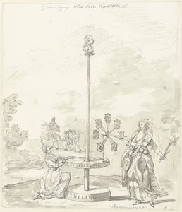 Die Zerstörung der alten Verfassung, Dekoration auf dem Botermarkt, 1795 von Anonymous
