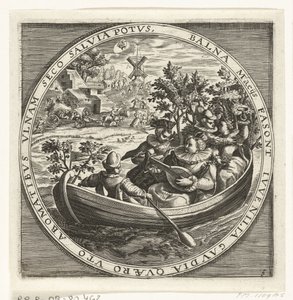 Der Monat Mai, musizierende Gesellschaft in einem Boot, ca. 1600 von Anonymous