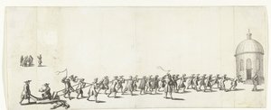 Dominicus wird auf einer Schubkarre zur Runden Lutherischen Kirche gezogen, 1683-1684 von Anonymous