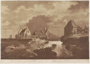 Durchbruch des Arkelse-Damms bei Gorinchem, 1820