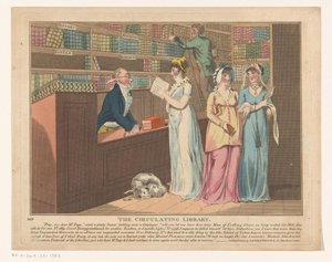 Drei Frauen in einer Leihbibliothek von Anonymous