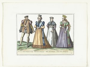 Ein Mann und drei Frauen in deutscher Mode in Danzig, ca. 1580 von Anonymous