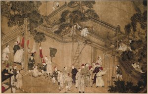 Ein Tempel mit Bauarbeitern bei der Arbeit (Serie: Die Wunder von Mazu)