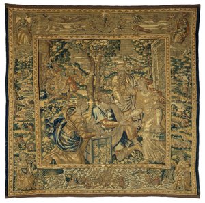 Eliëzer überreicht Rebekka Geschenke (De geschiedenis van Rebekka en Eliëzer)