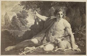 Fotoreproduktion einer (vermutlich) Zeichnung von Johannes dem Täufer